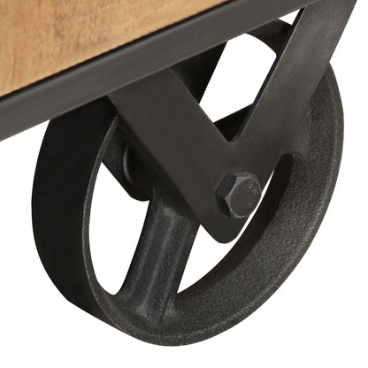 TV Cabinet Natural wood with grey steel finish