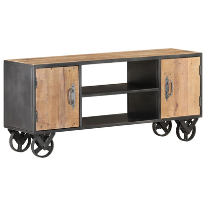 TV Cabinet Natural wood with grey steel finish