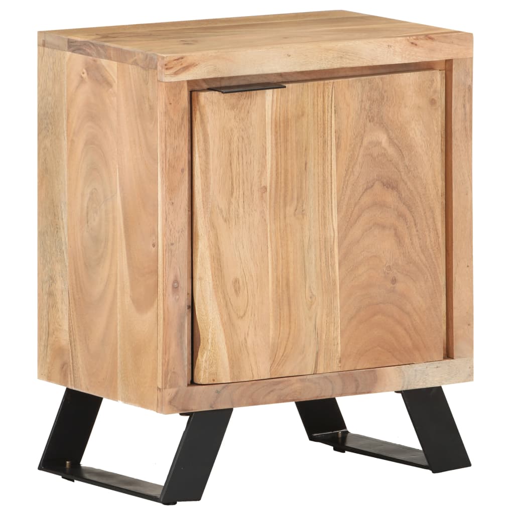 Bedside Cabinet Natural Wood Solid Acacia Wood Medium