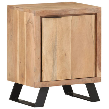 Bedside Cabinet Natural Wood Solid Acacia Wood Medium