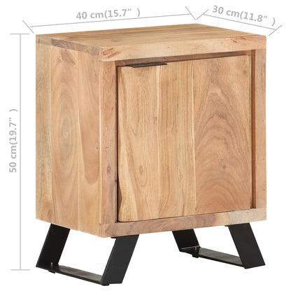 Bedside Cabinet Natural Wood Solid Acacia Wood Medium