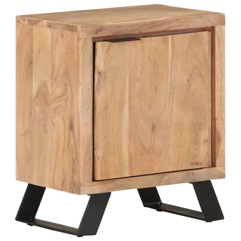 Bedside Cabinet Natural Wood Solid Acacia Wood Medium