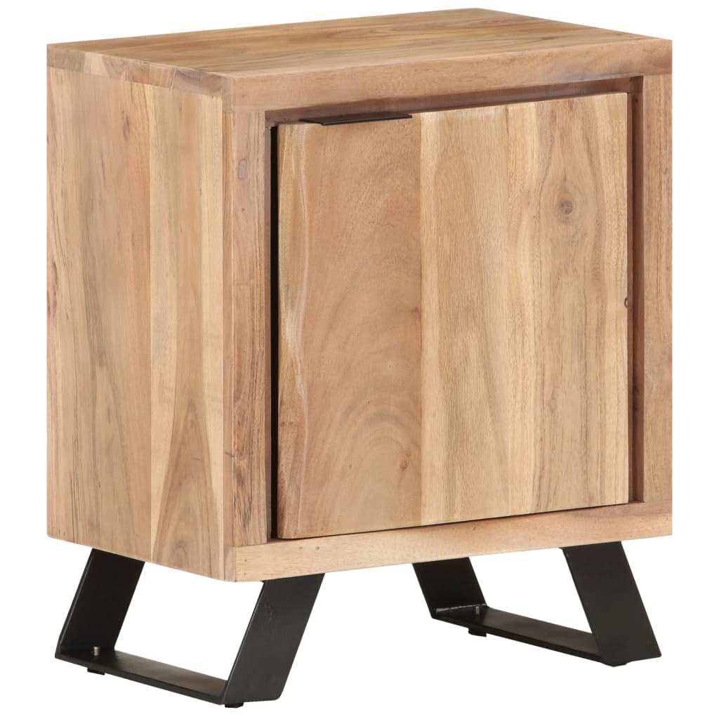 Bedside Cabinet Natural Wood Solid Acacia Wood Medium