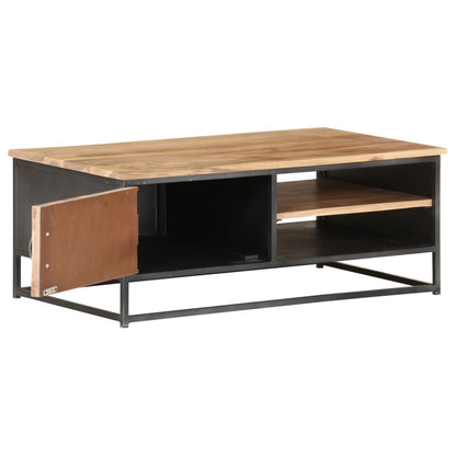 Coffee Table Natural Wood Solid Acacia wood, Powder-coated steel