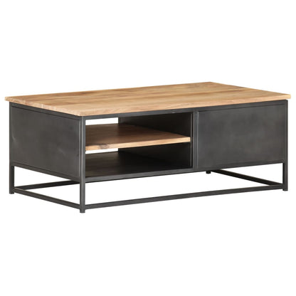 Coffee Table Natural Wood Solid Acacia wood, Powder-coated steel