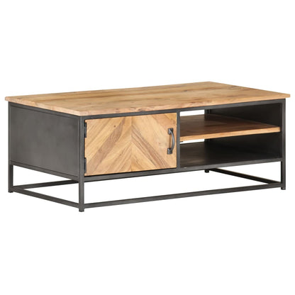Coffee Table Natural Wood Solid Acacia wood, Powder-coated steel