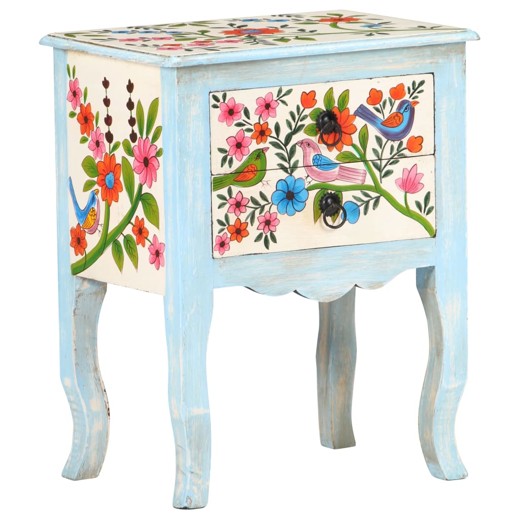 Bedside Cabinet Multicolored Solid mango wood, MDF Medium