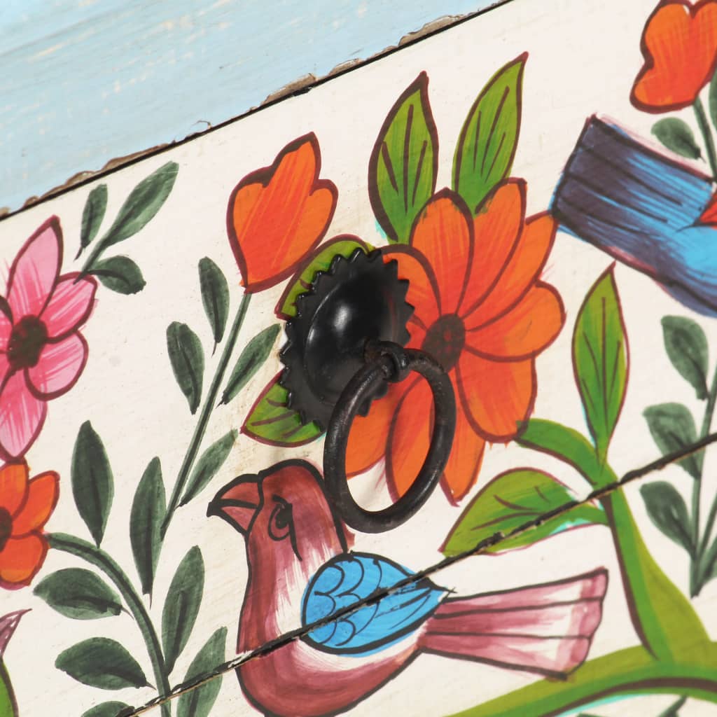 Bedside Cabinet Multicolored Solid mango wood, MDF Medium