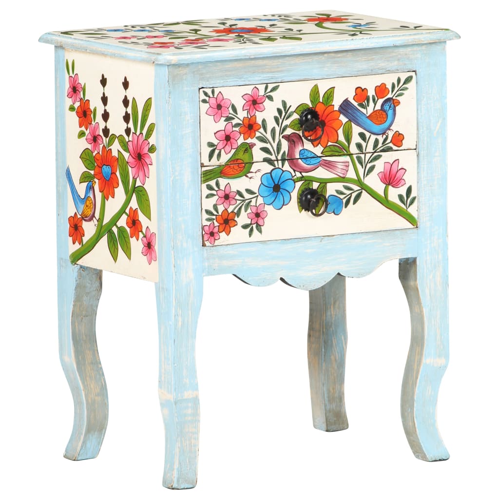Bedside Cabinet Multicolored Solid mango wood, MDF Medium