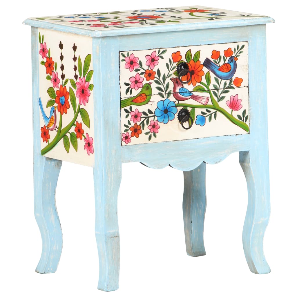 Bedside Cabinet Multicolored Solid mango wood, MDF Medium