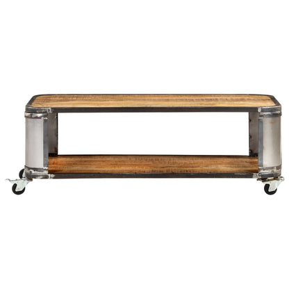 Coffee Table Natural Mango Wood Solid Mango Wood, Steel