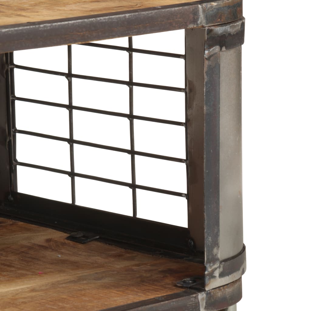 Coffee Table Natural Mango Wood Solid Mango Wood, Steel