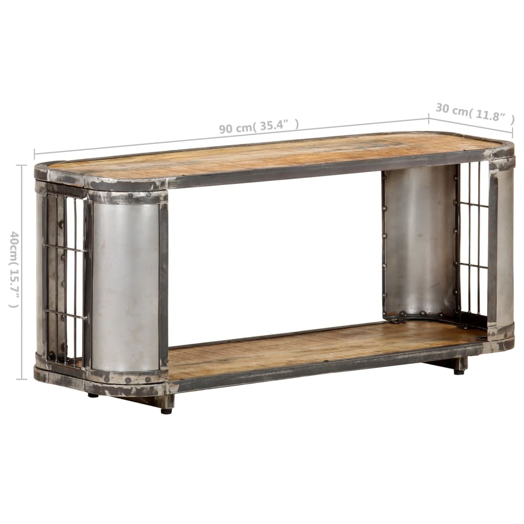 TV Cabinet Natural finish Solid mango wood, steel, iron Medium
