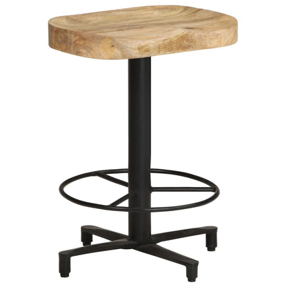 Bar Stool Set of 2 Natural wood and black Solid Mango Wood