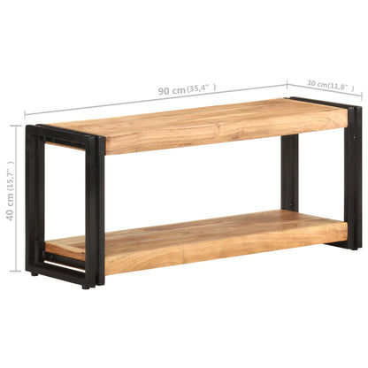 TV Cabinet Wooden tones Solid acacia wood 35.4 in TV Cabinet