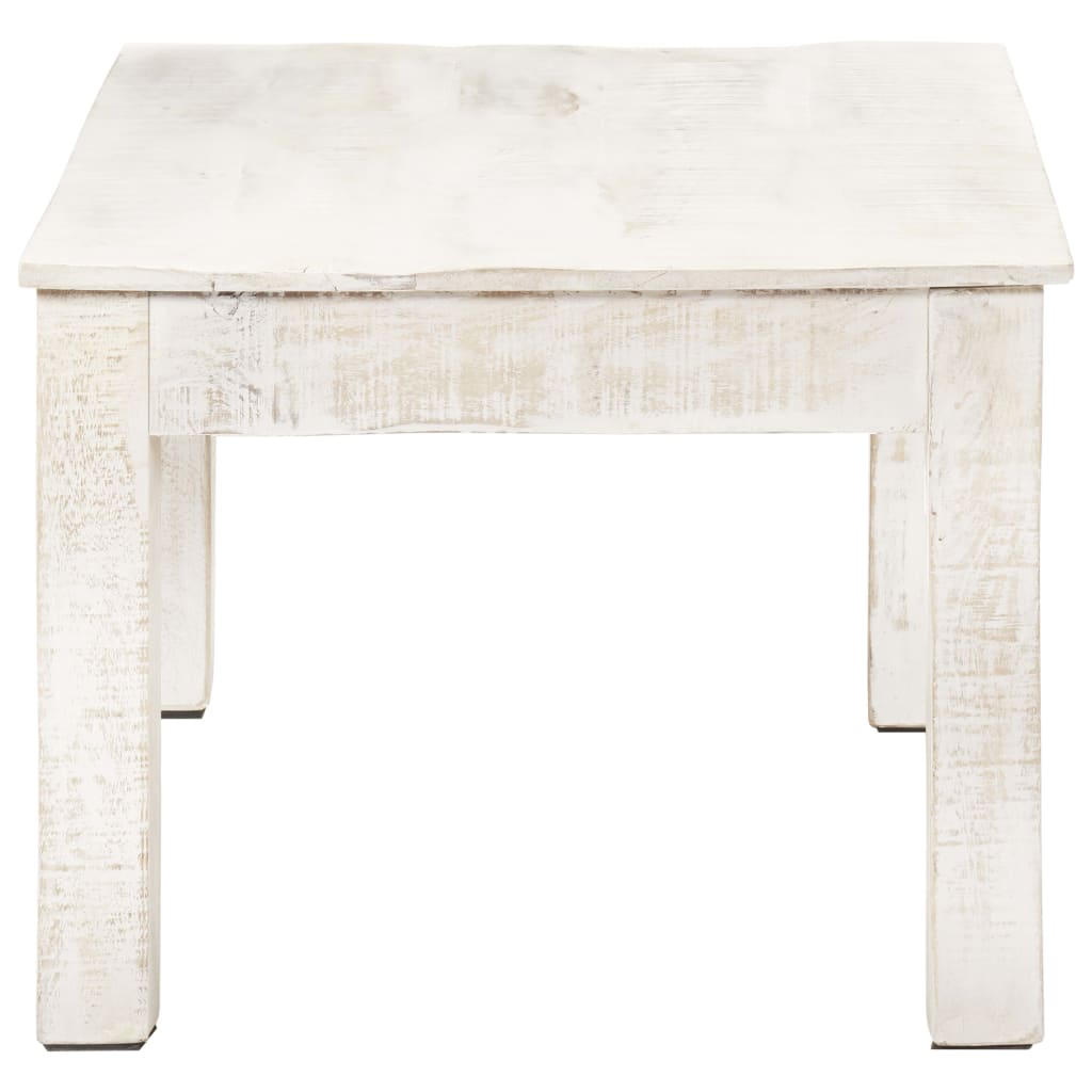 Coffee Table White Solid mango wood Medium Decorative Inlays