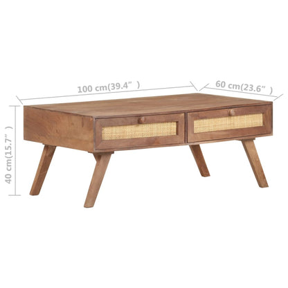 Coffee Table Wheat Solid Mango Wood 39.4x23.6x15.7 in
