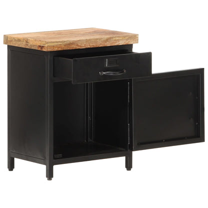 Bedside Cabinet Black and natural wood