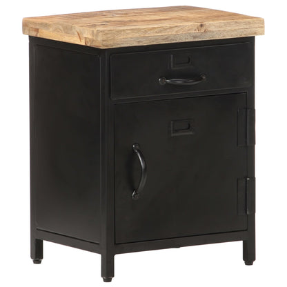 Bedside Cabinet Black and natural wood