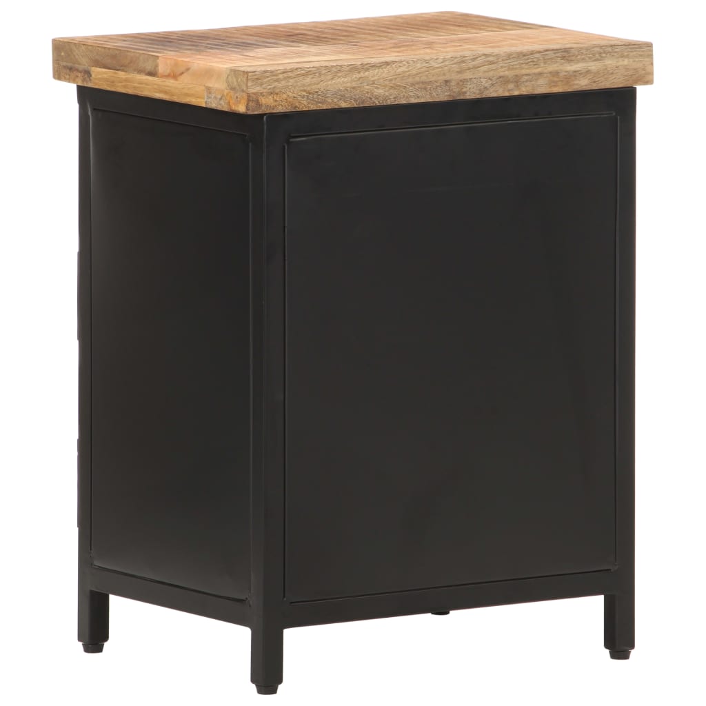 Bedside Cabinet Black and natural wood