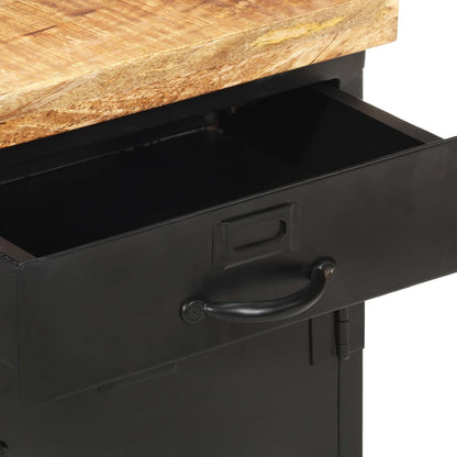 Bedside Cabinet Black and natural wood