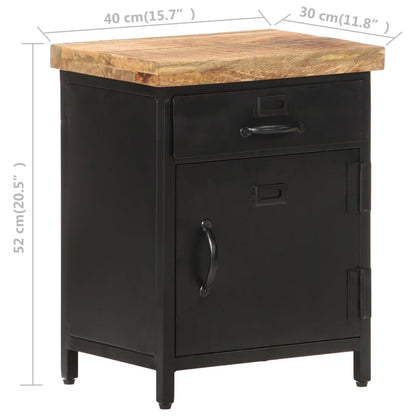 Bedside Cabinet Black and natural wood