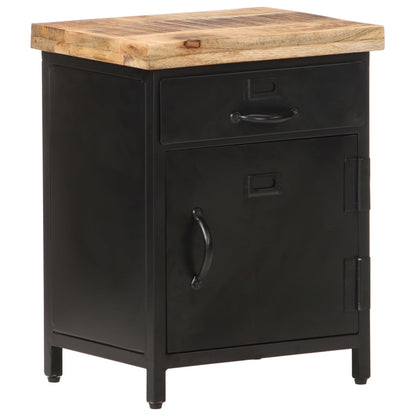 Bedside Cabinet Black and natural wood