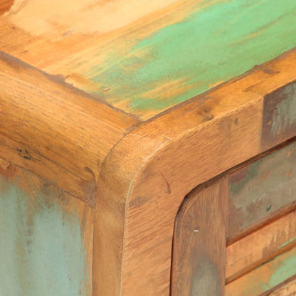 Bedside Cabinet Multicolor - Mixed Wood Tones Solid Reclaimed Wood