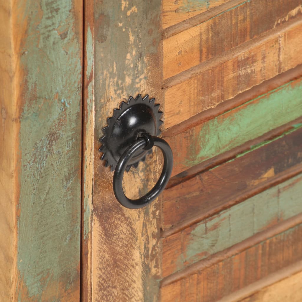 Bedside Cabinet Multicolor - Mixed Wood Tones Solid Reclaimed Wood