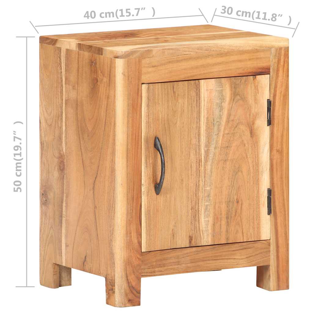 Bedside Cabinet Natural Wood Solid Acacia Wood Small