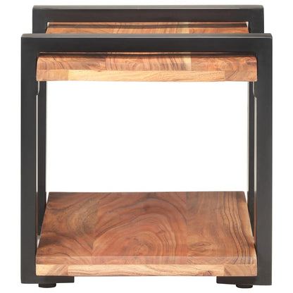 Bedside Cabinet Natural wood and black