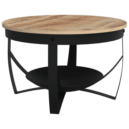 Coffee Table Brown, Black Rough mango wood, iron Medium Durable