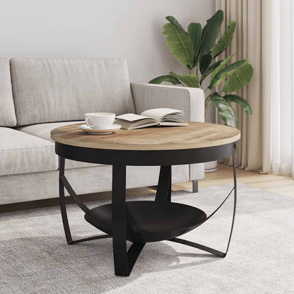 Coffee Table Brown, Black Rough mango wood, iron Medium Durable