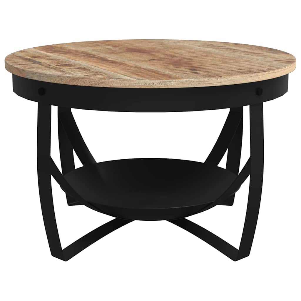 Coffee Table Brown, Black Rough mango wood, iron Medium Durable