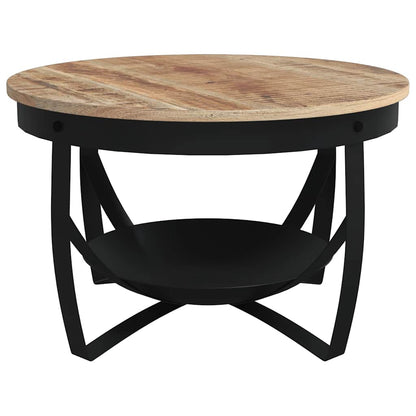 Coffee Table Brown, Black Rough mango wood, iron Medium Durable