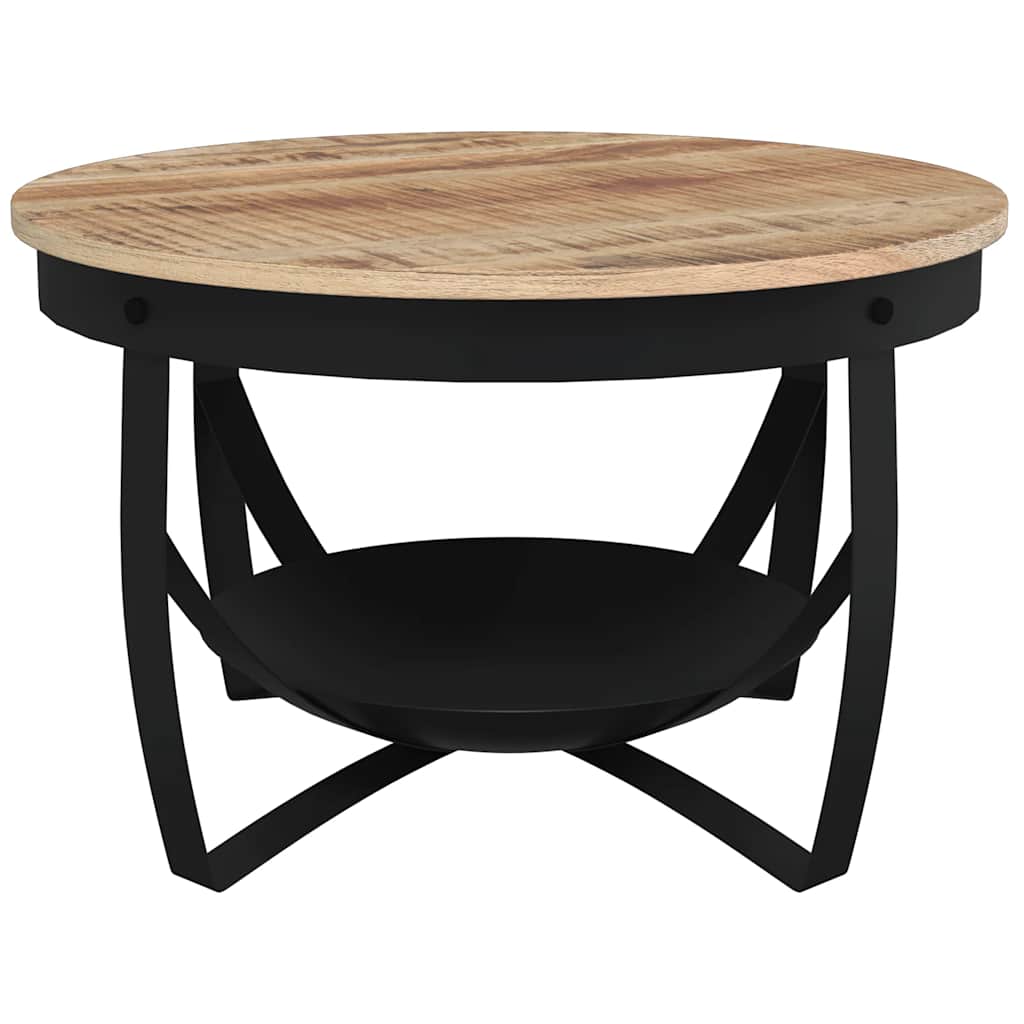 Coffee Table Brown, Black Rough mango wood, iron Medium Durable