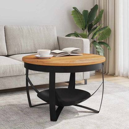Coffee Table Natural, Black Solid Acacia wood, Iron Medium