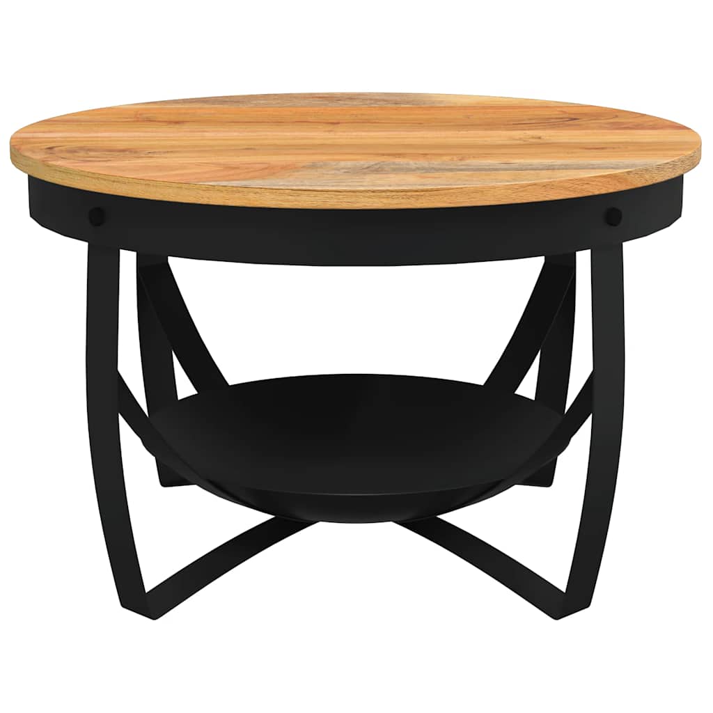 Coffee Table Natural, Black Solid Acacia wood, Iron Medium