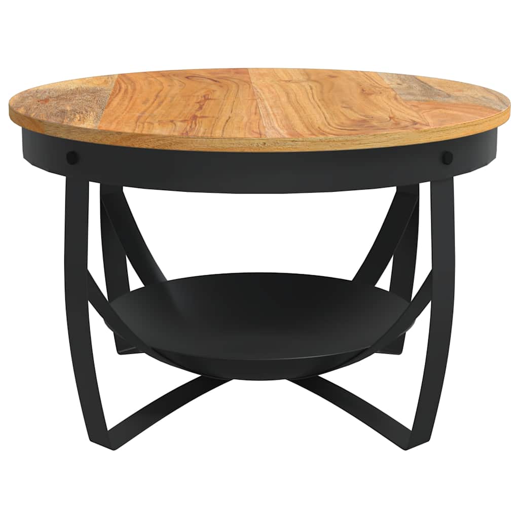 Coffee Table Natural, Black Solid Acacia wood, Iron Medium
