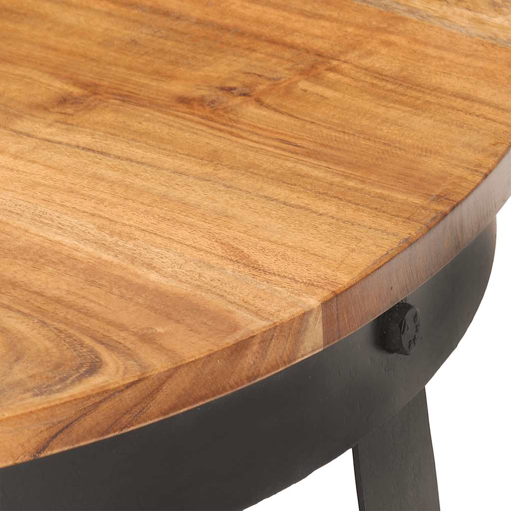 Coffee Table Natural, Black Solid Acacia wood, Iron Medium