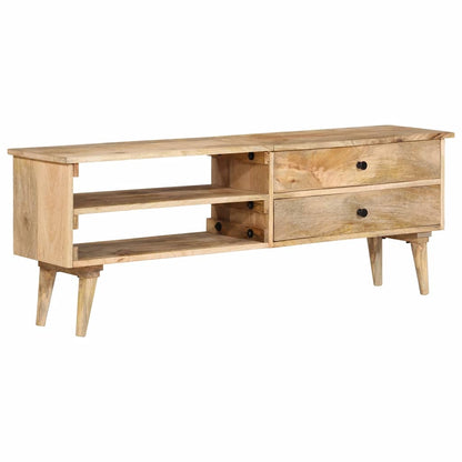 TV Cabinet Brown Solid Mango Wood Medium TV Cabinet Rectangular