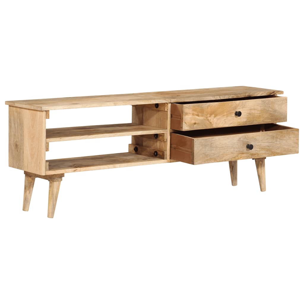 TV Cabinet Brown Solid Mango Wood Medium TV Cabinet Rectangular