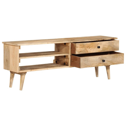 TV Cabinet Brown Solid Mango Wood Medium TV Cabinet Rectangular