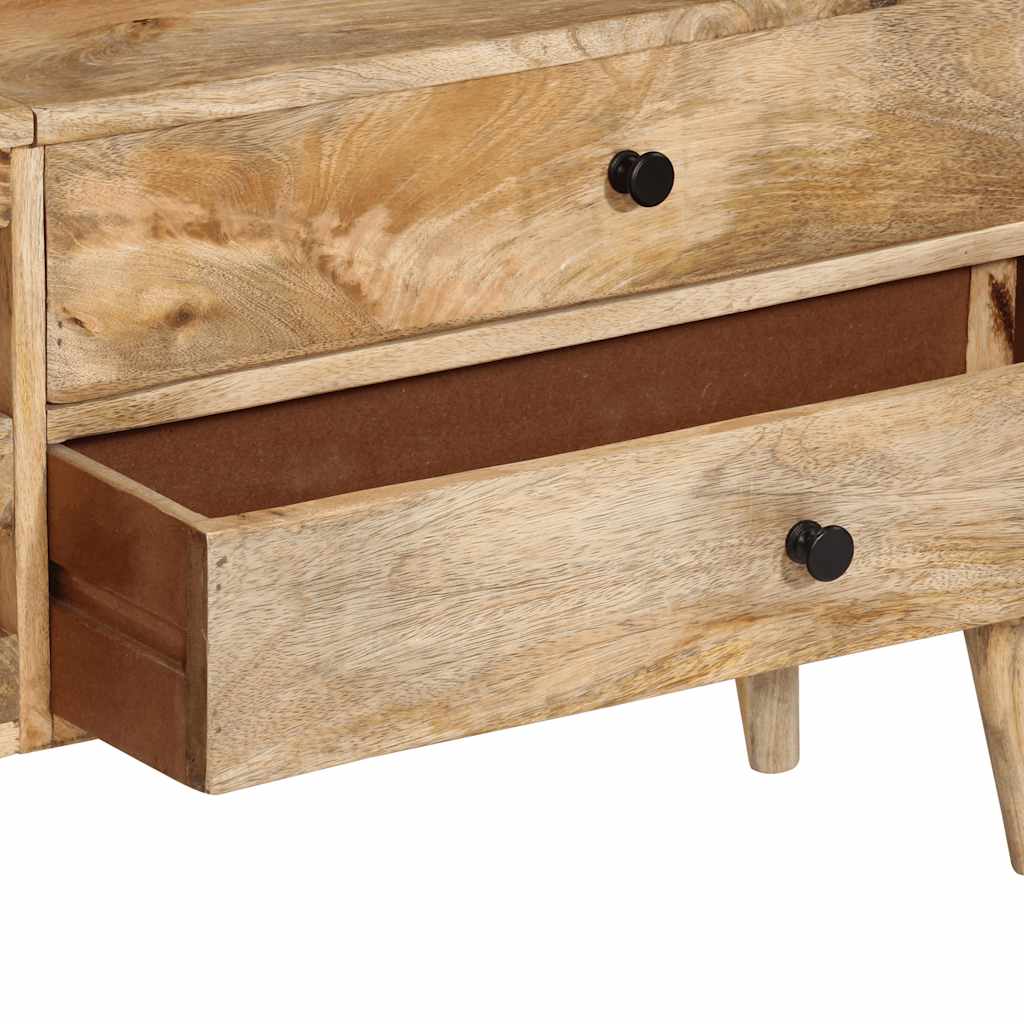 TV Cabinet Brown Solid Mango Wood Medium TV Cabinet Rectangular