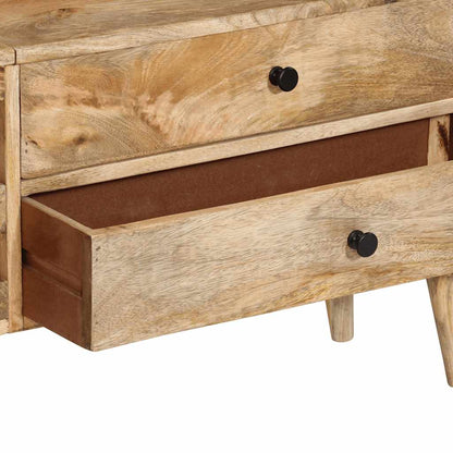 TV Cabinet Brown Solid Mango Wood Medium TV Cabinet Rectangular