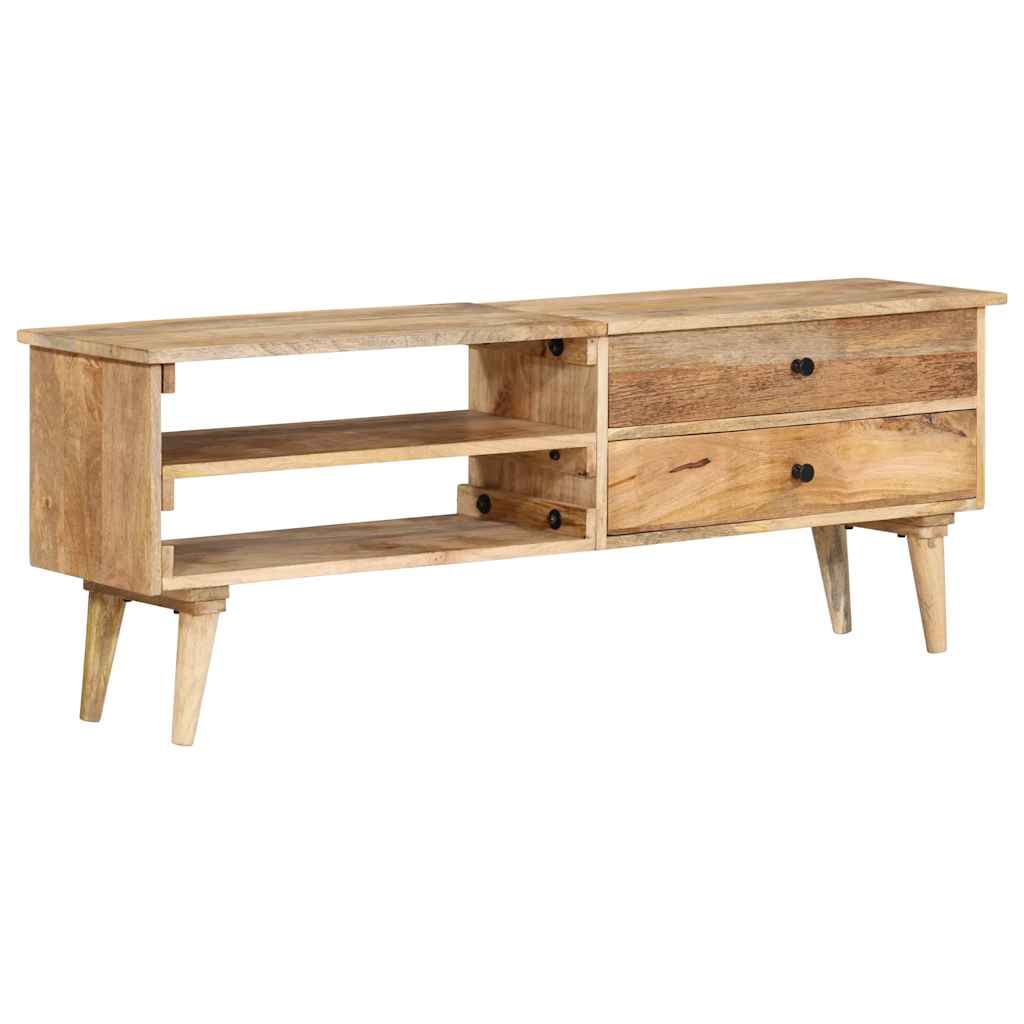 TV Cabinet Brown Solid Mango Wood Medium TV Cabinet Rectangular