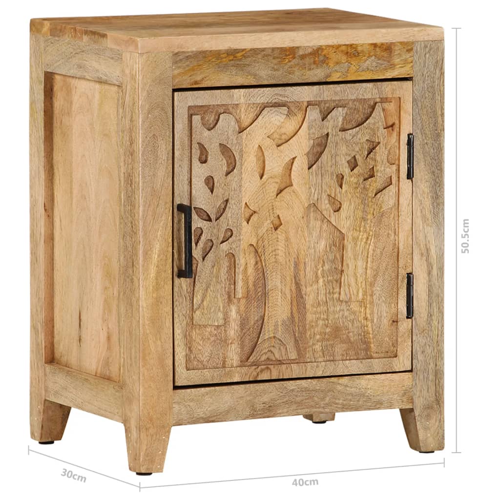 Bedside Cabinet Natural wood Solid mango wood Medium
