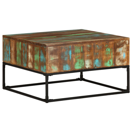 Coffee Table Multicolor Solid reclaimed wood and iron Medium