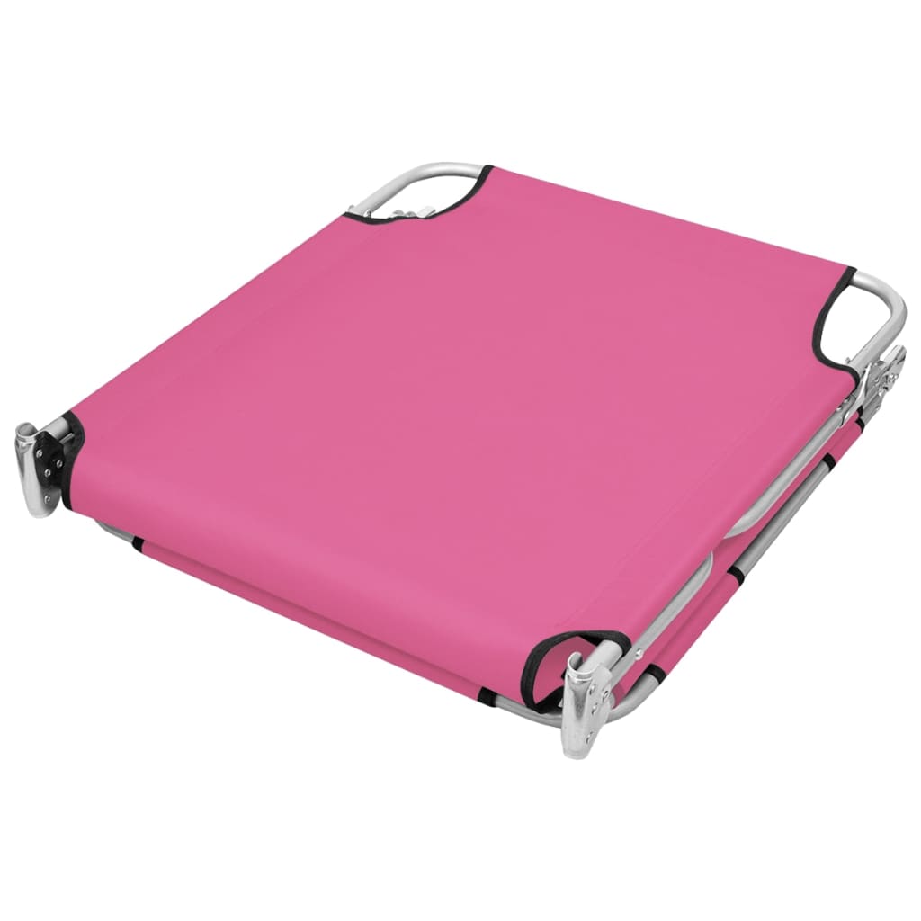 Sun Lounger Pink Powder-coated steel Standard Adjustable Armrests