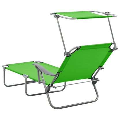 Outdoor Sunbed Green Powder-coated steel and fabric